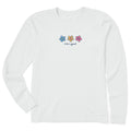 Long-Sleeve Pure Cotton Printed T-Shirt — "Three Daisies"