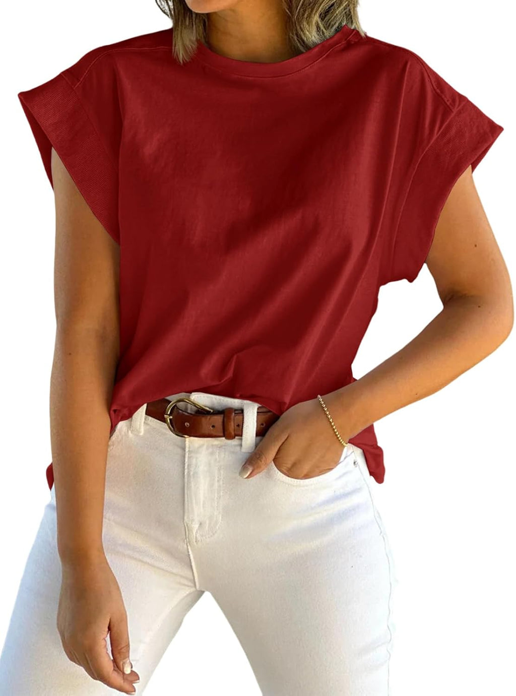 Short-Sleeve Vest — Casual, Loose-Fit Basic T-Shirt
