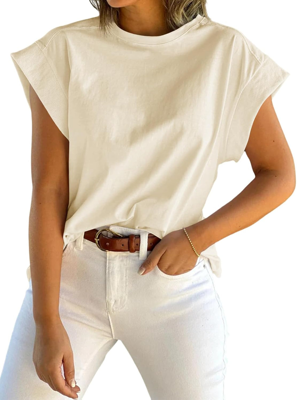 Short-Sleeve Vest — Casual, Loose-Fit Basic T-Shirt