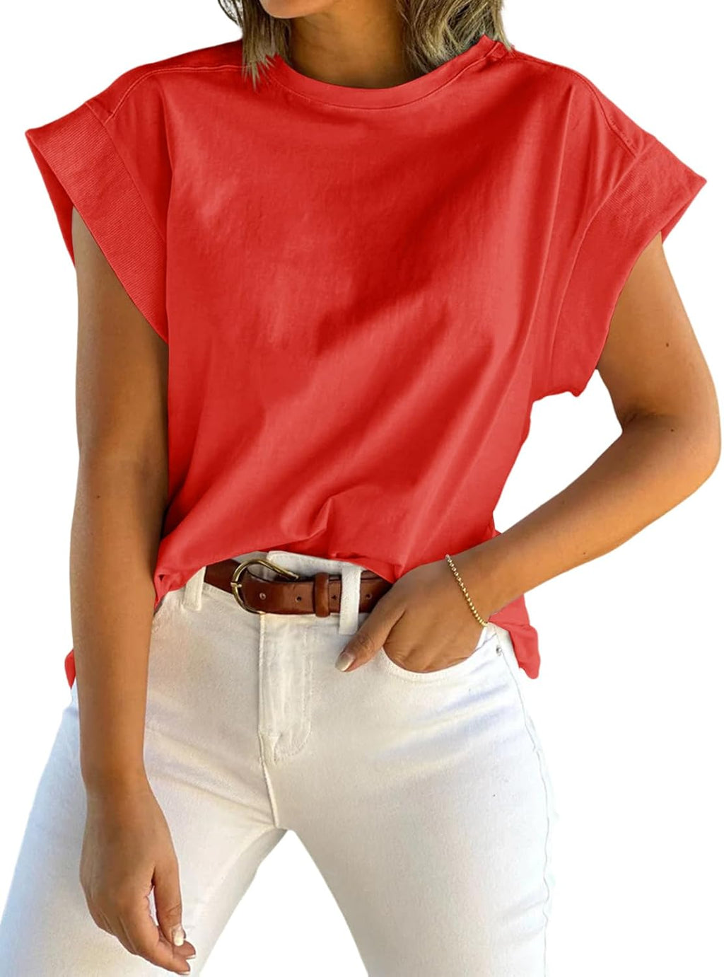 Short-Sleeve Vest — Casual, Loose-Fit Basic T-Shirt