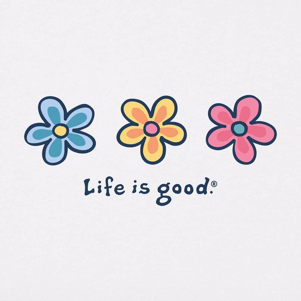 Long-Sleeve Pure Cotton Printed T-Shirt — "Three Daisies"