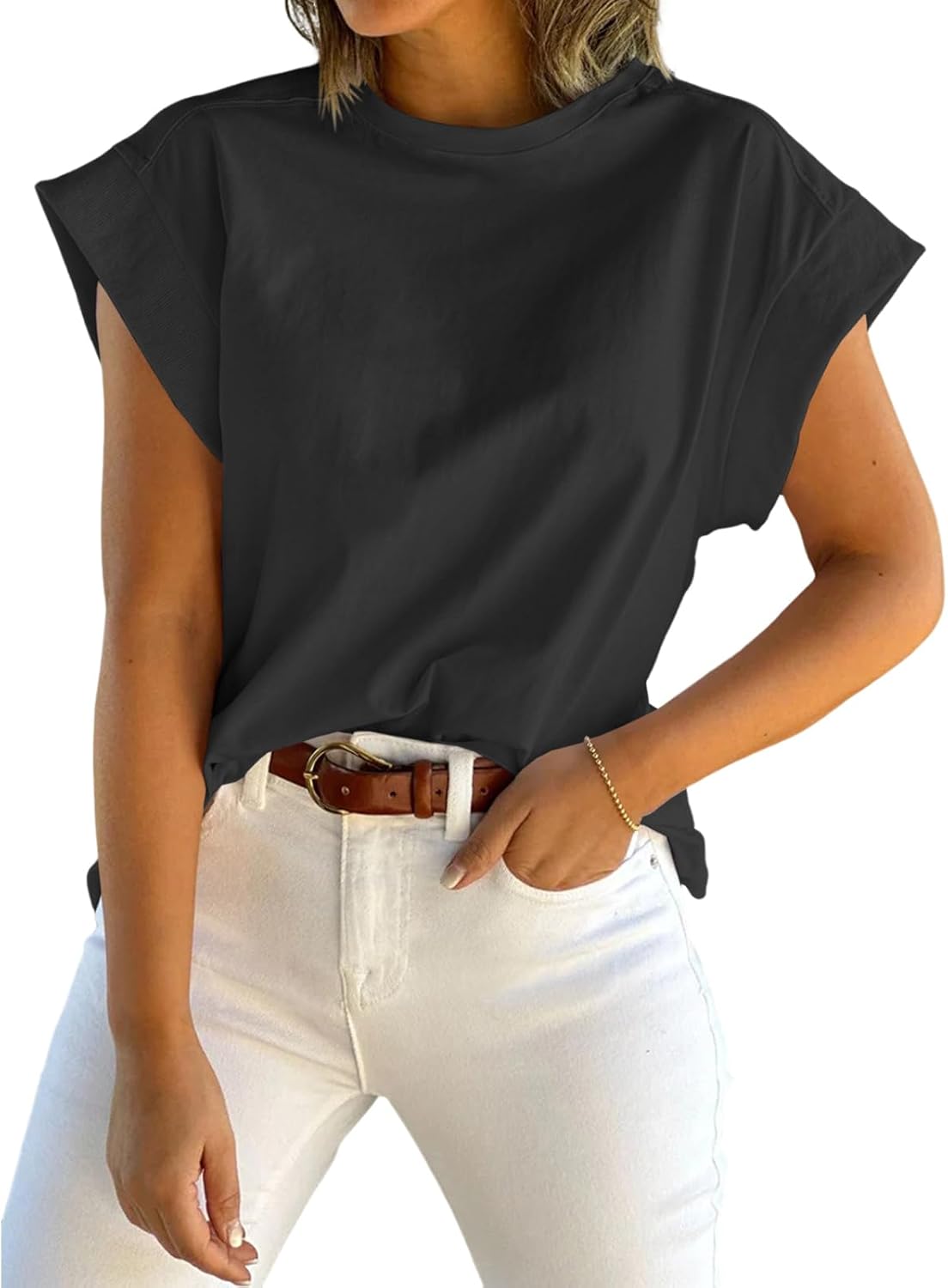 Short-Sleeve Vest — Casual, Loose-Fit Basic T-Shirt