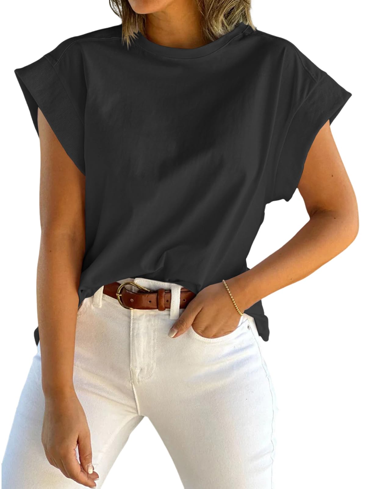 Short-Sleeve Vest — Casual, Loose-Fit Basic T-Shirt