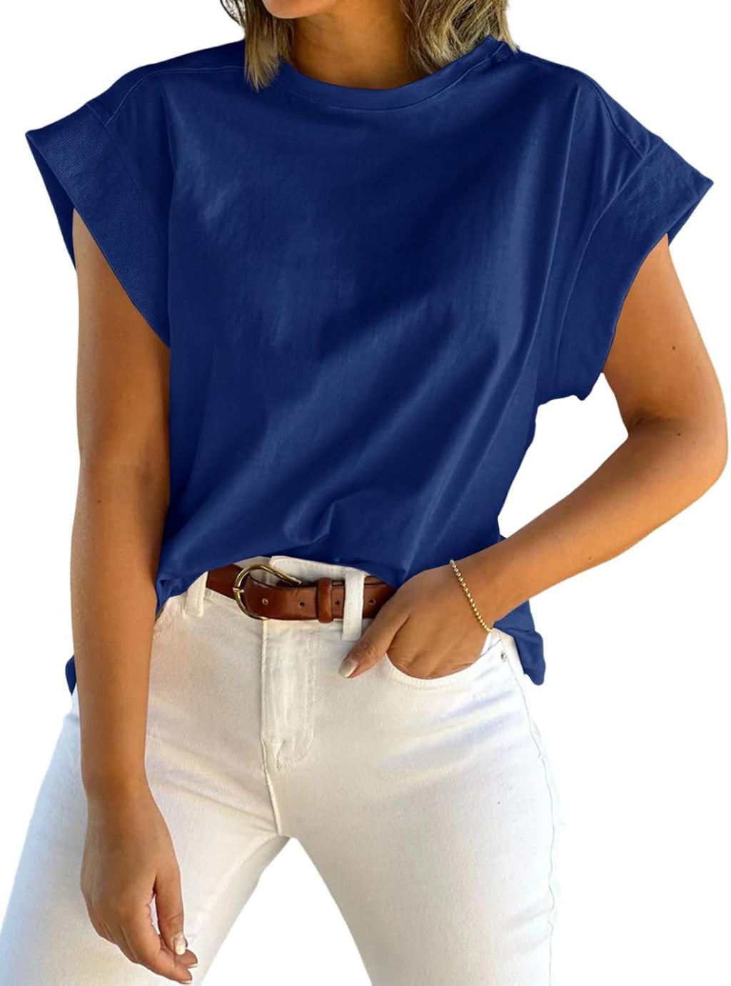 Short-Sleeve Vest — Casual, Loose-Fit Basic T-Shirt