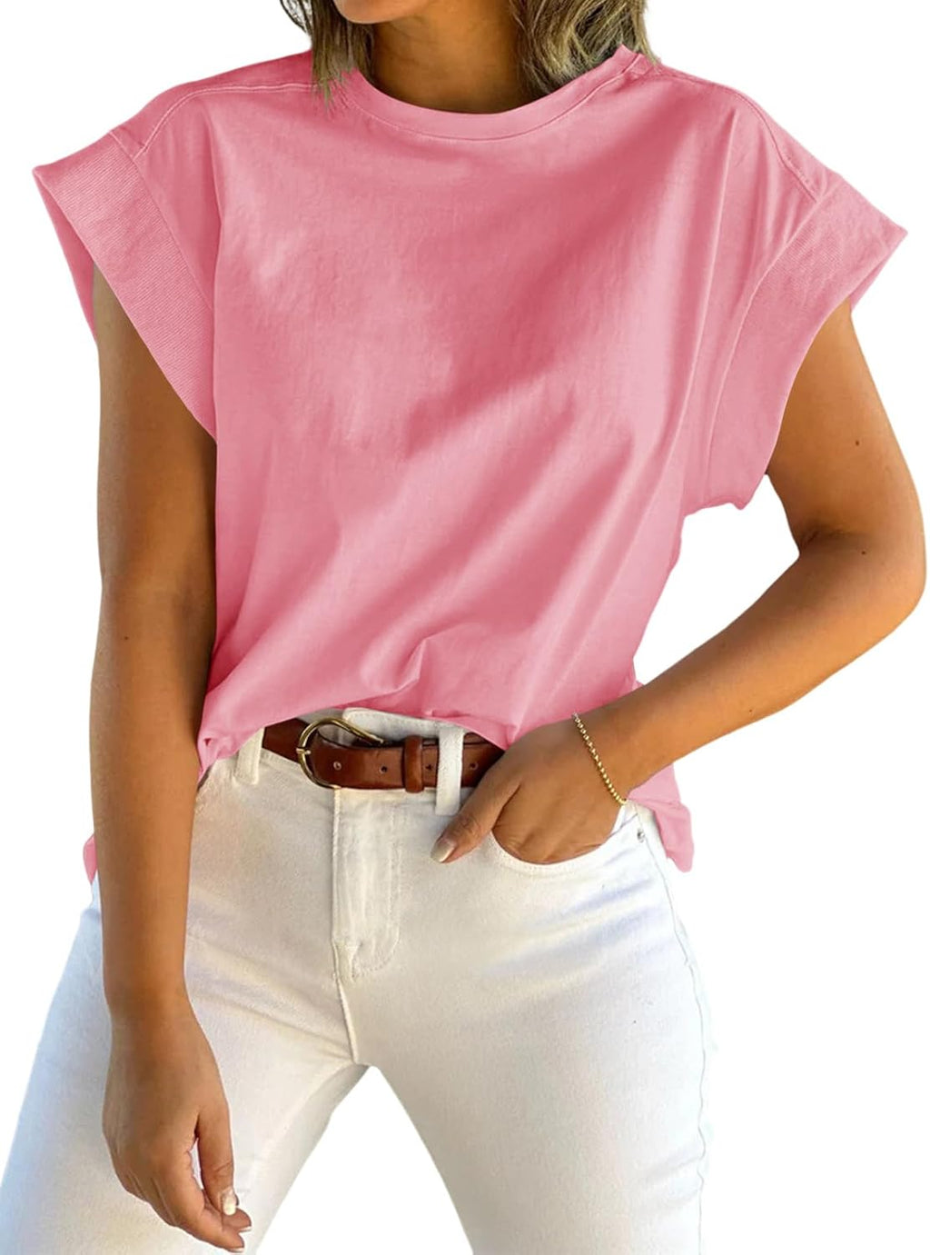 Short-Sleeve Vest — Casual, Loose-Fit Basic T-Shirt