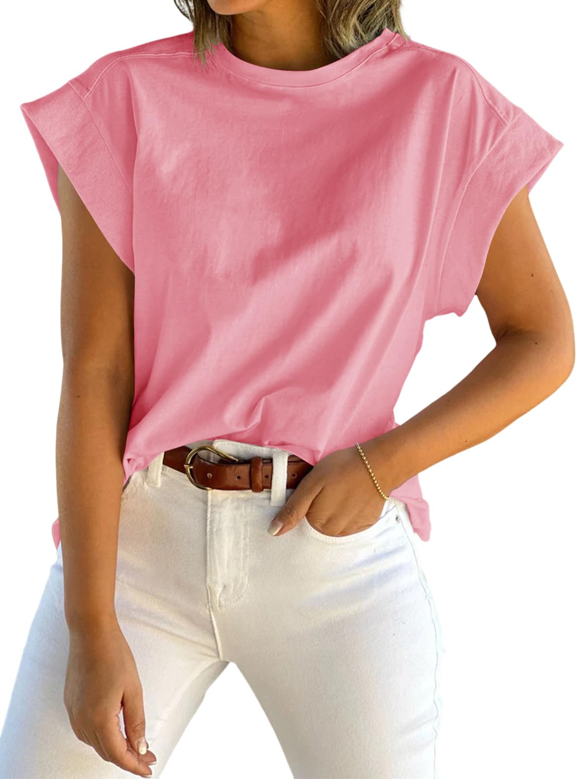 Short-Sleeve Vest — Casual, Loose-Fit Basic T-Shirt