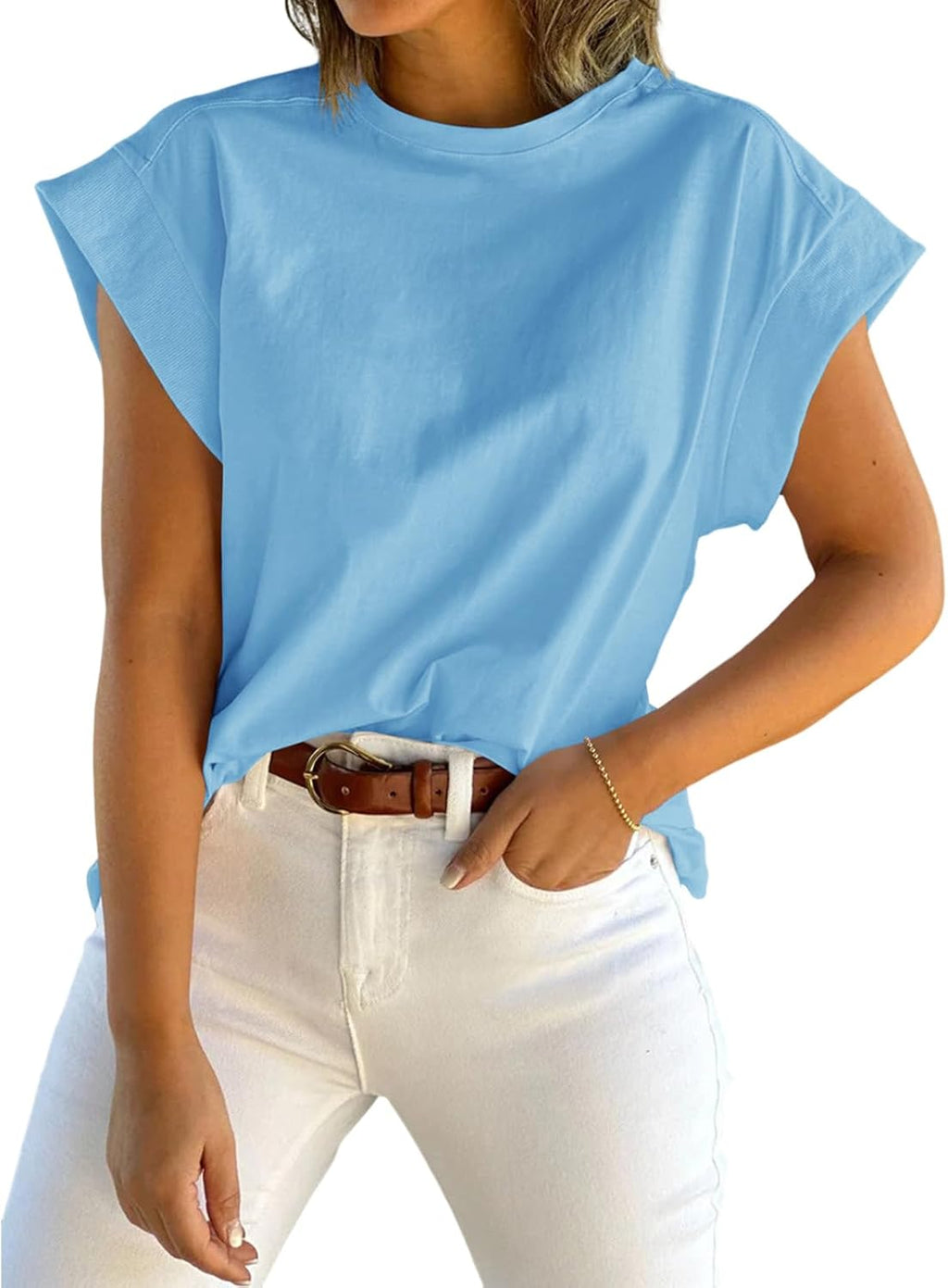 Short-Sleeve Vest — Casual, Loose-Fit Basic T-Shirt