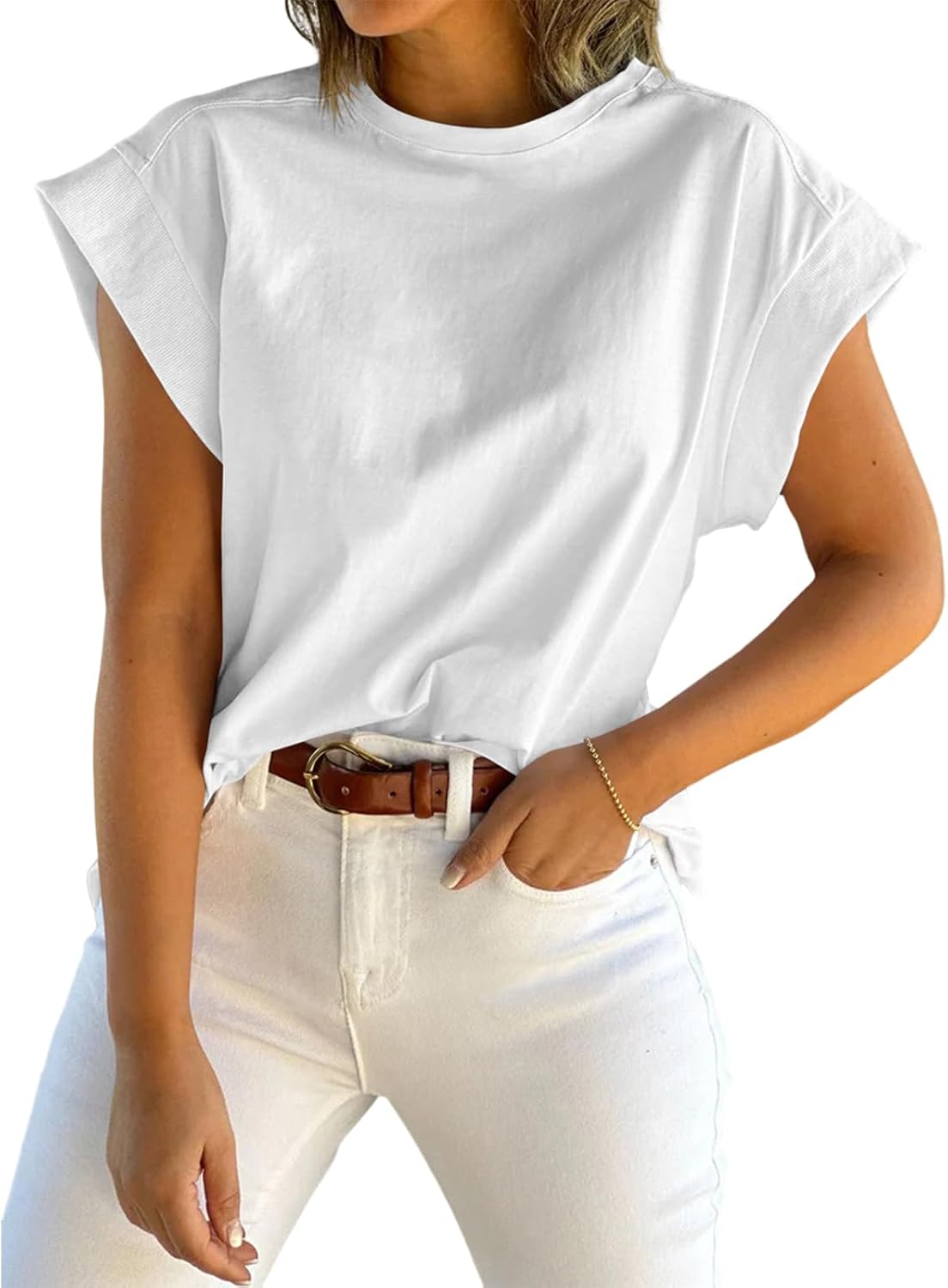 Short-Sleeve Vest — Casual, Loose-Fit Basic T-Shirt