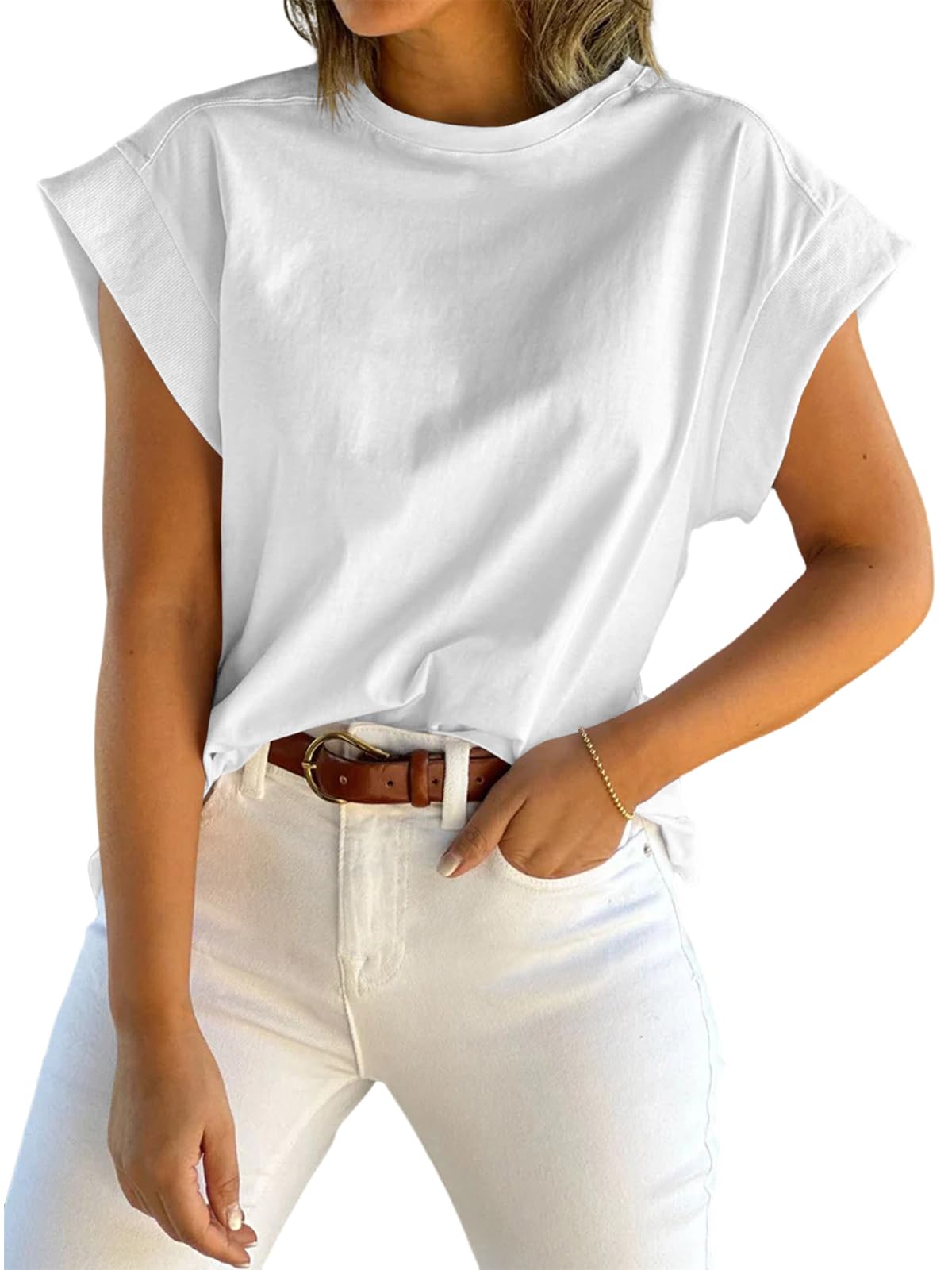 Short-Sleeve Vest — Casual, Loose-Fit Basic T-Shirt
