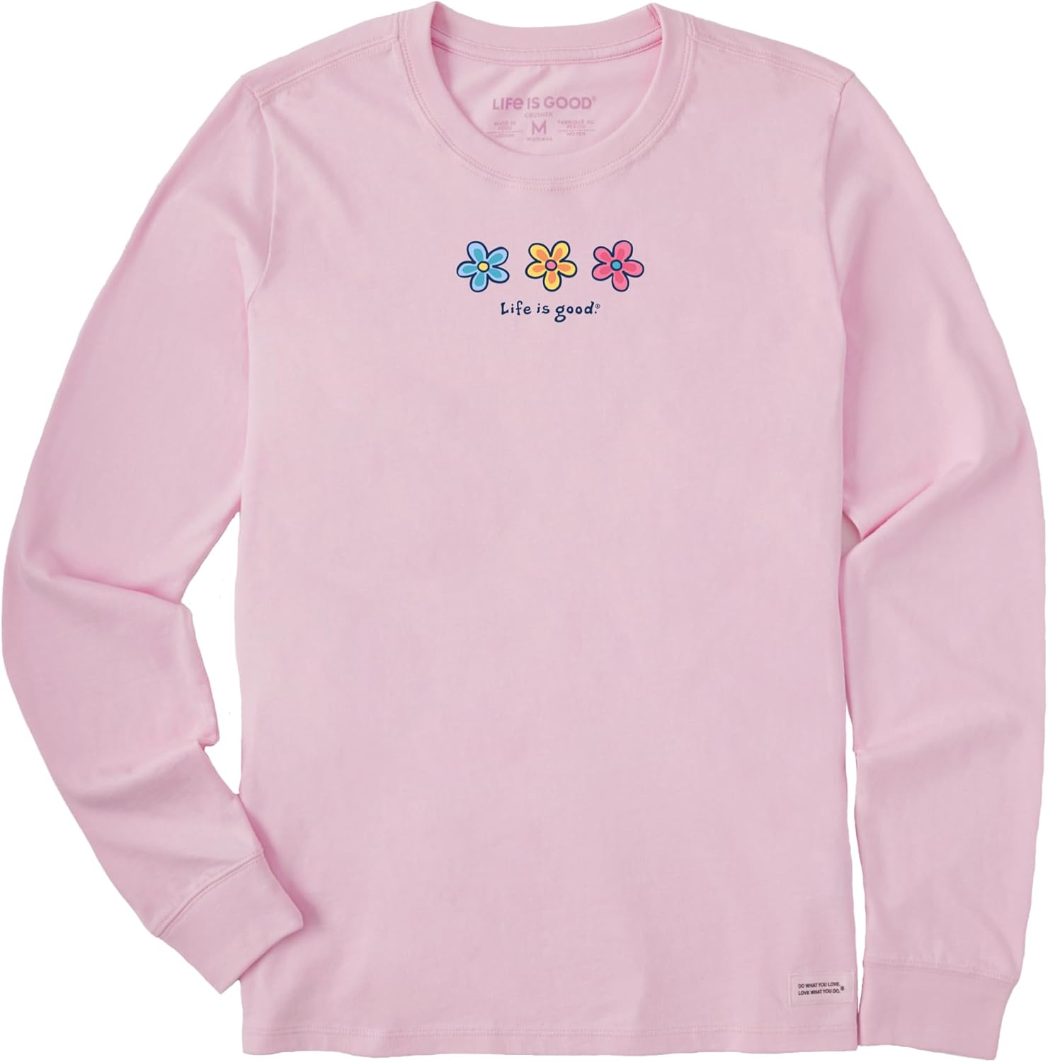 Long-Sleeve Pure Cotton Printed T-Shirt — "Three Daisies"
