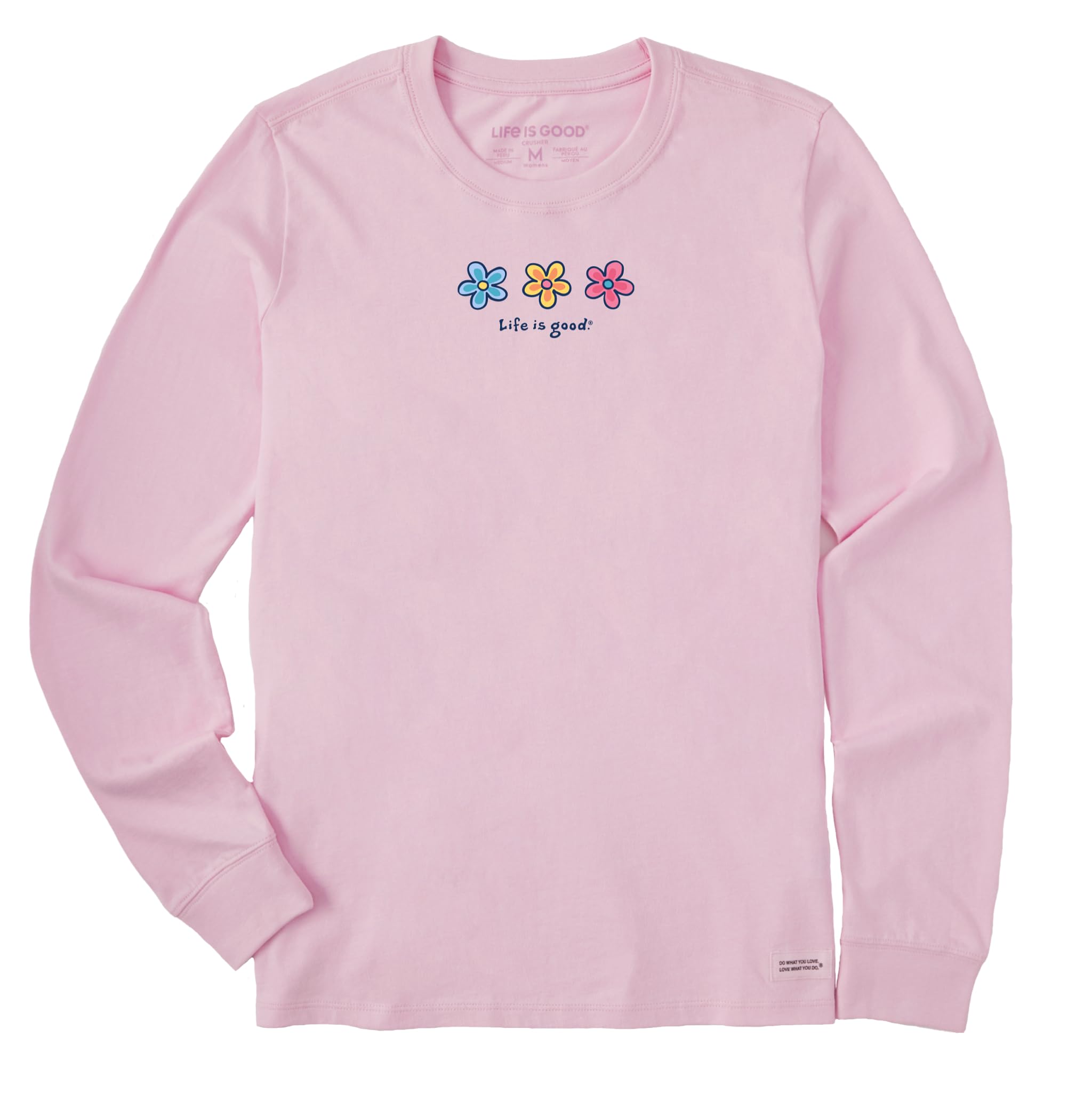 Long-Sleeve Pure Cotton Printed T-Shirt — "Three Daisies"