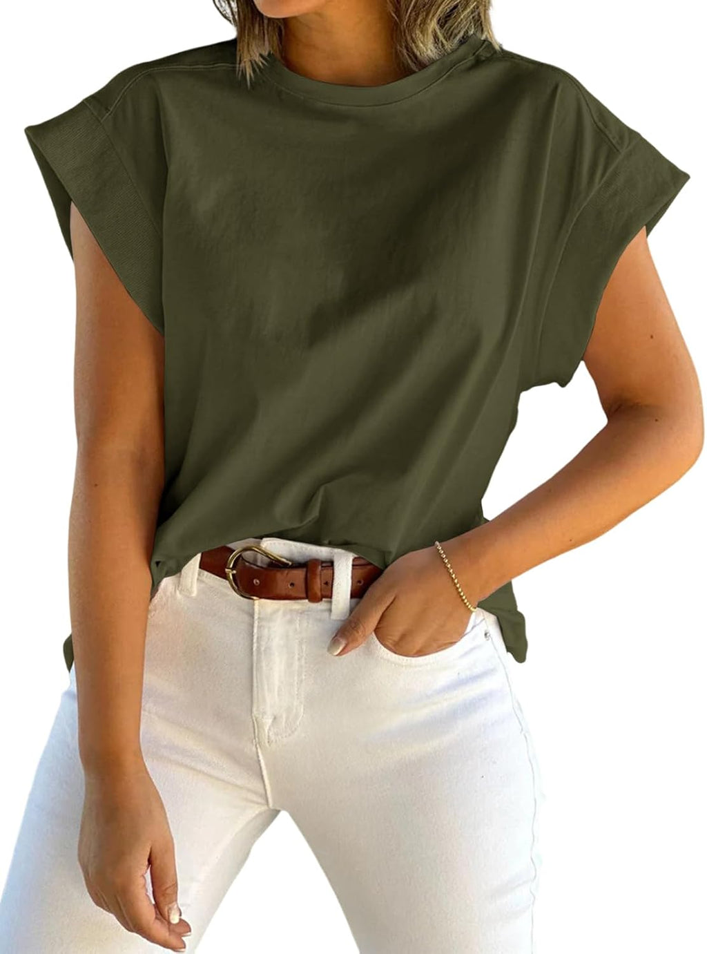 Short-Sleeve Vest — Casual, Loose-Fit Basic T-Shirt