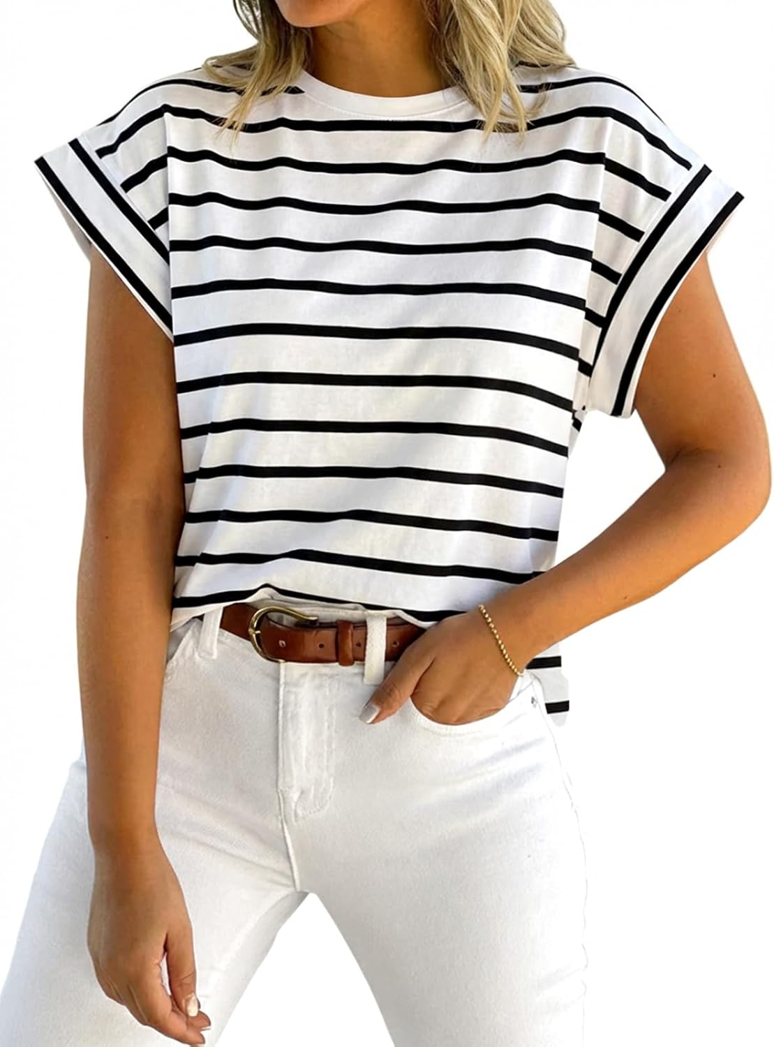 Short-Sleeve Vest — Casual, Loose-Fit Basic T-Shirt