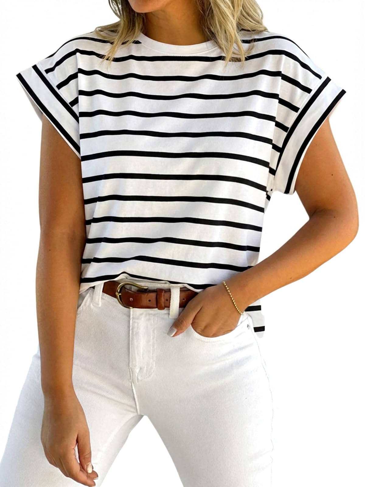Short-Sleeve Vest — Casual, Loose-Fit Basic T-Shirt