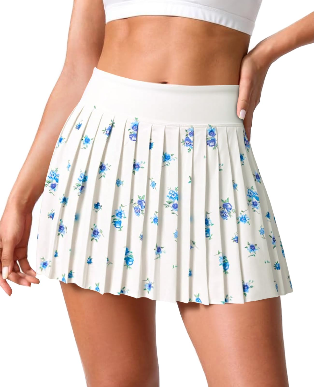Floral-Print Pleated Tennis Skirt