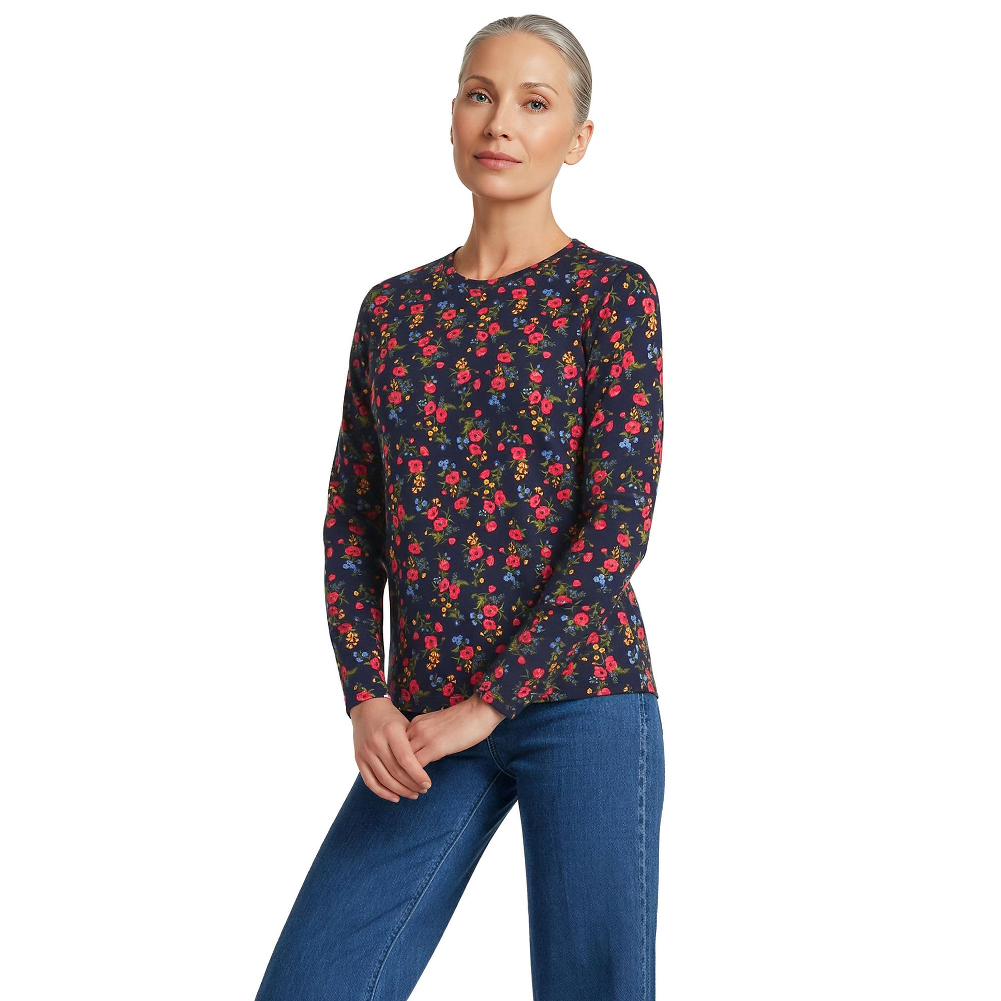 Loose-Fit Cotton Long-Sleeve Crewneck T-Shirt
