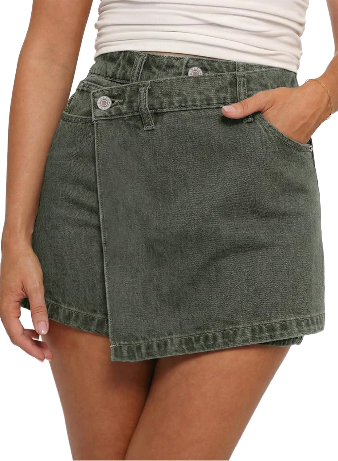 High-waisted Denim Skirt