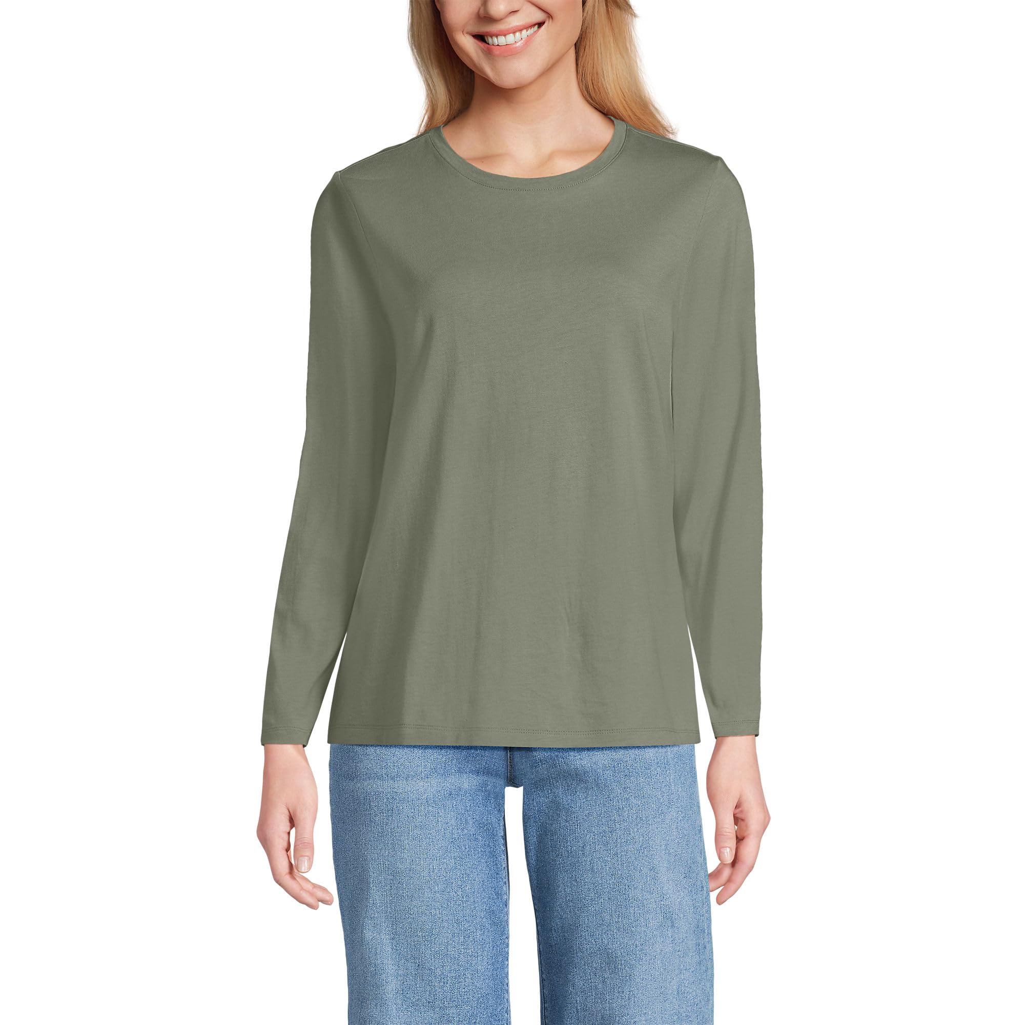 Loose-Fit Cotton Long-Sleeve Crewneck T-Shirt