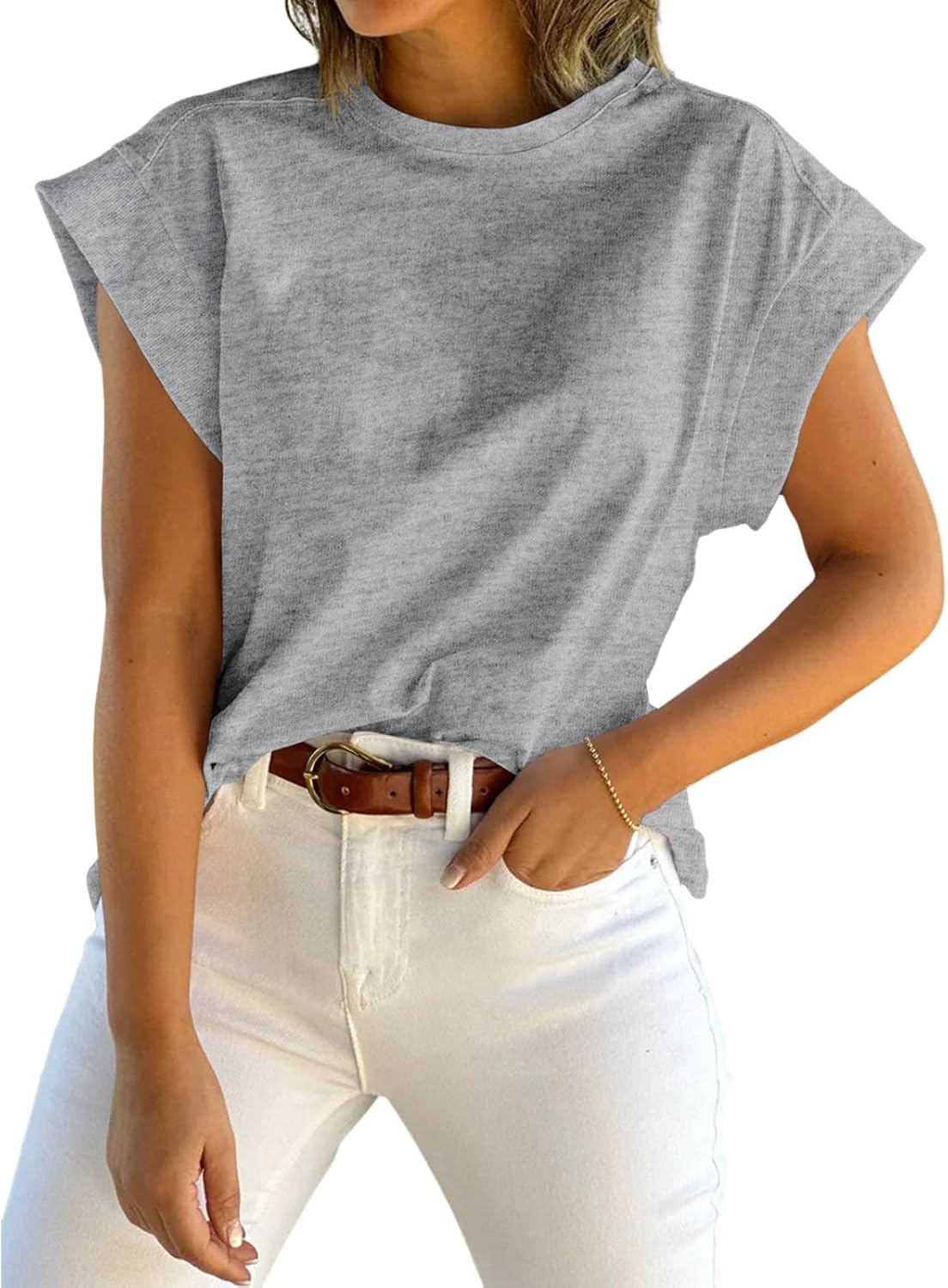 Short-Sleeve Vest — Casual, Loose-Fit Basic T-Shirt