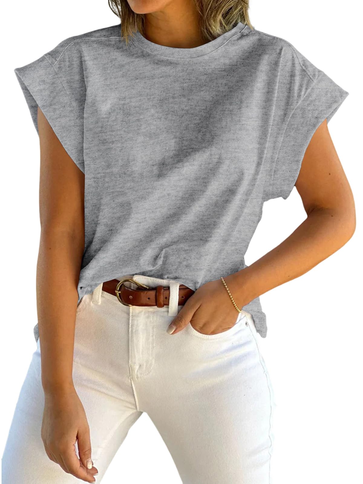Short-Sleeve Vest — Casual, Loose-Fit Basic T-Shirt