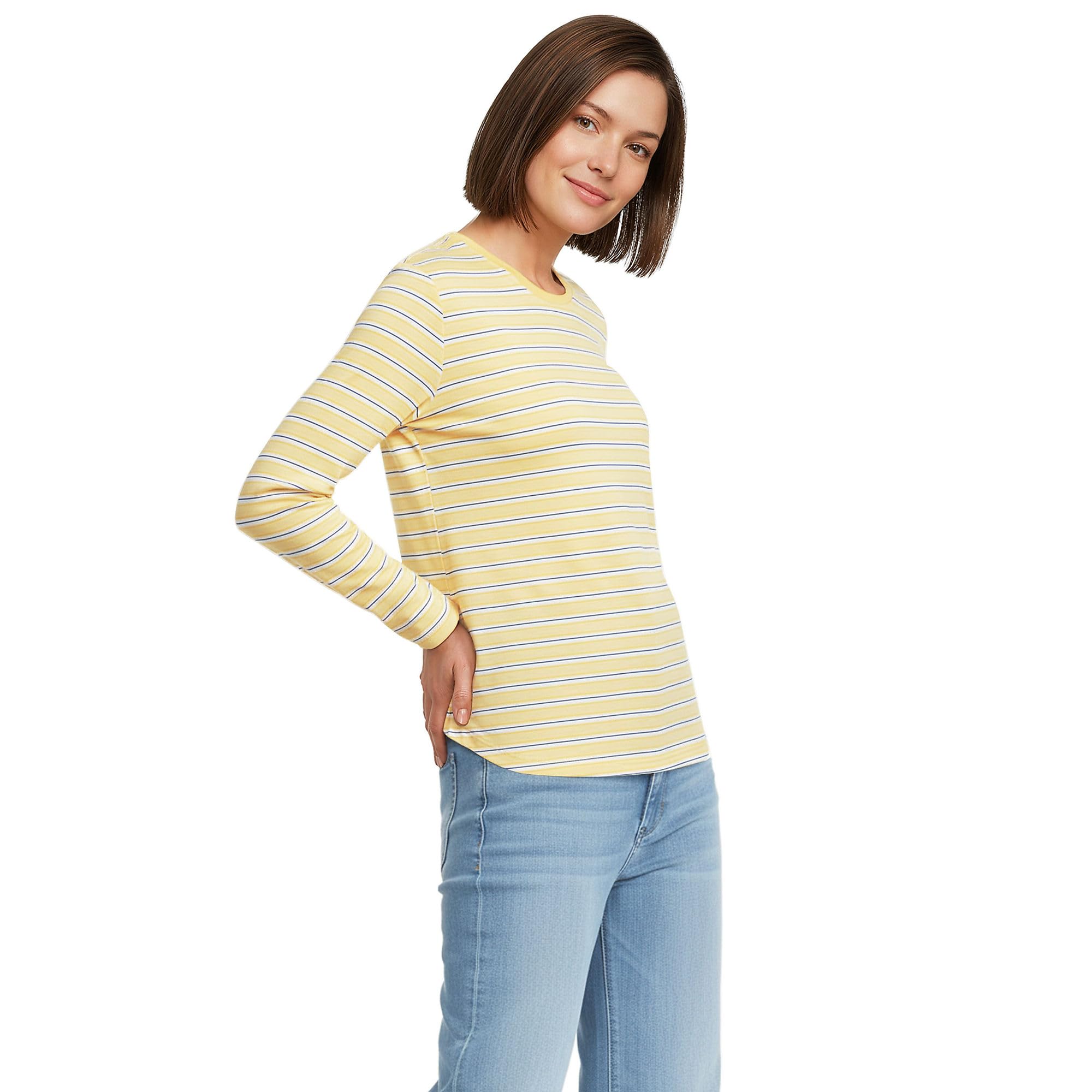 Loose-Fit Cotton Long-Sleeve Crewneck T-Shirt
