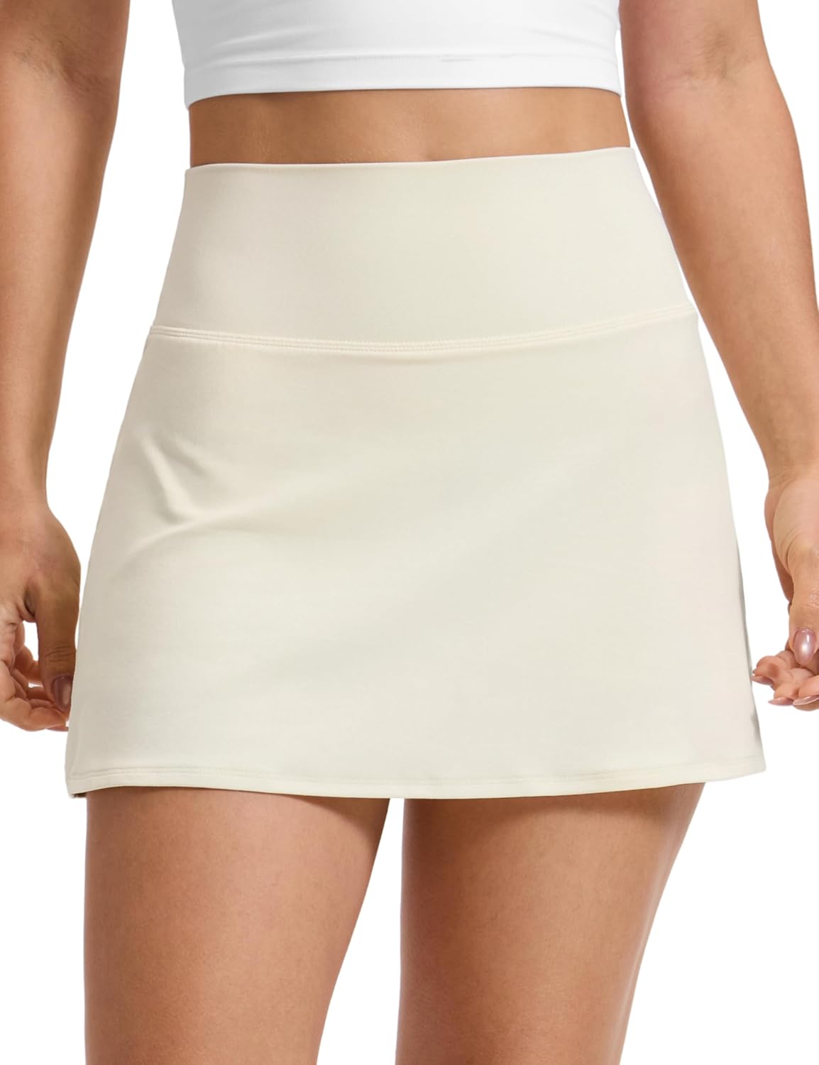 High-Waisted Tennis Skirt with Lining and Built-in Pockets