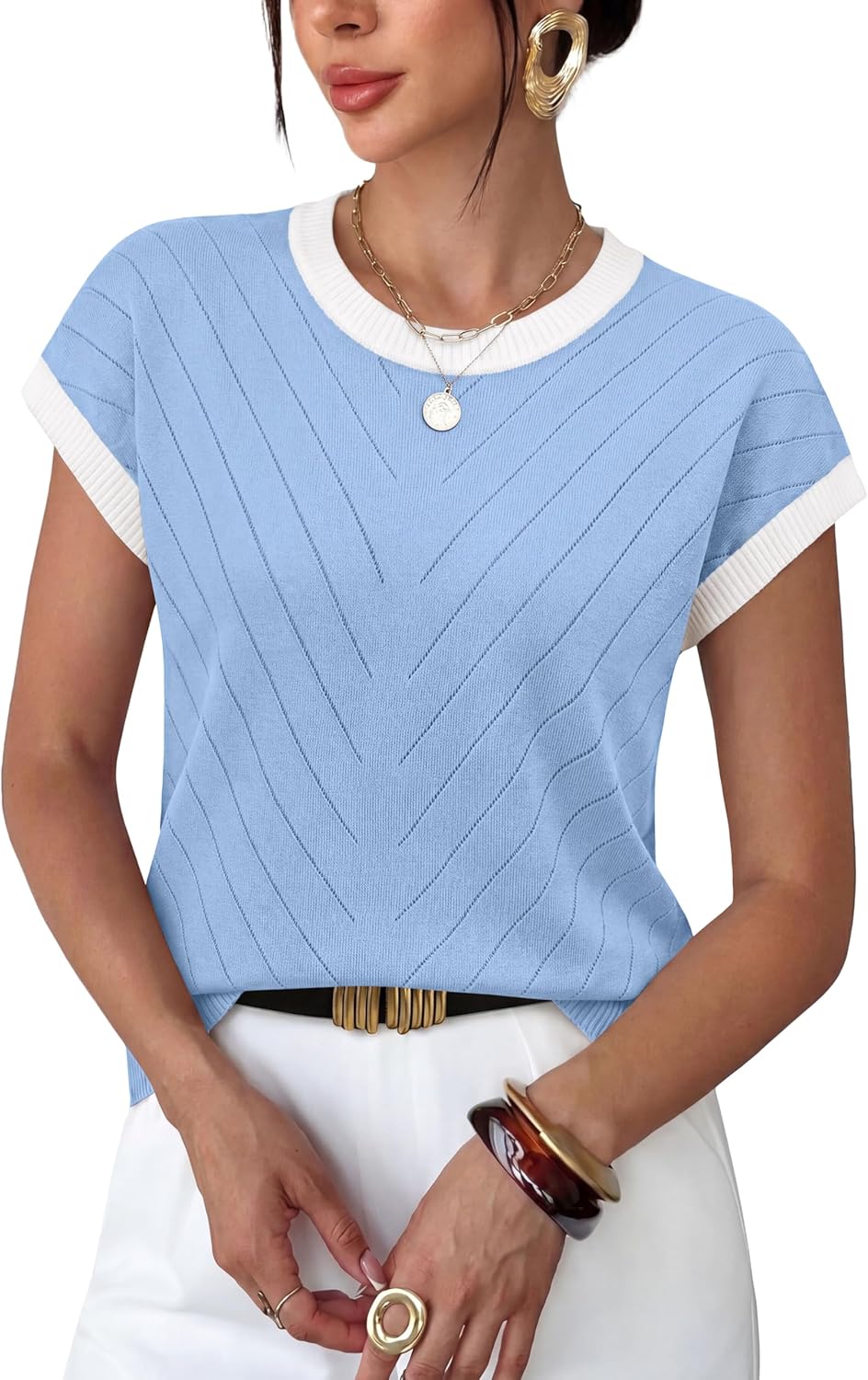 Short-sleeve Knit Top