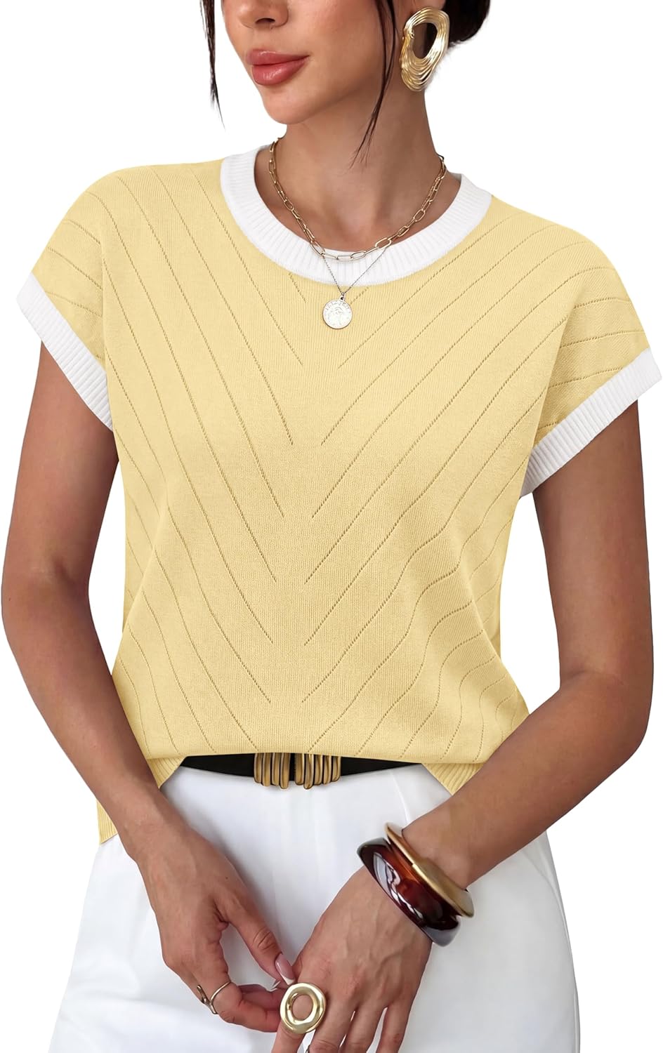 Short-sleeve Knit Top