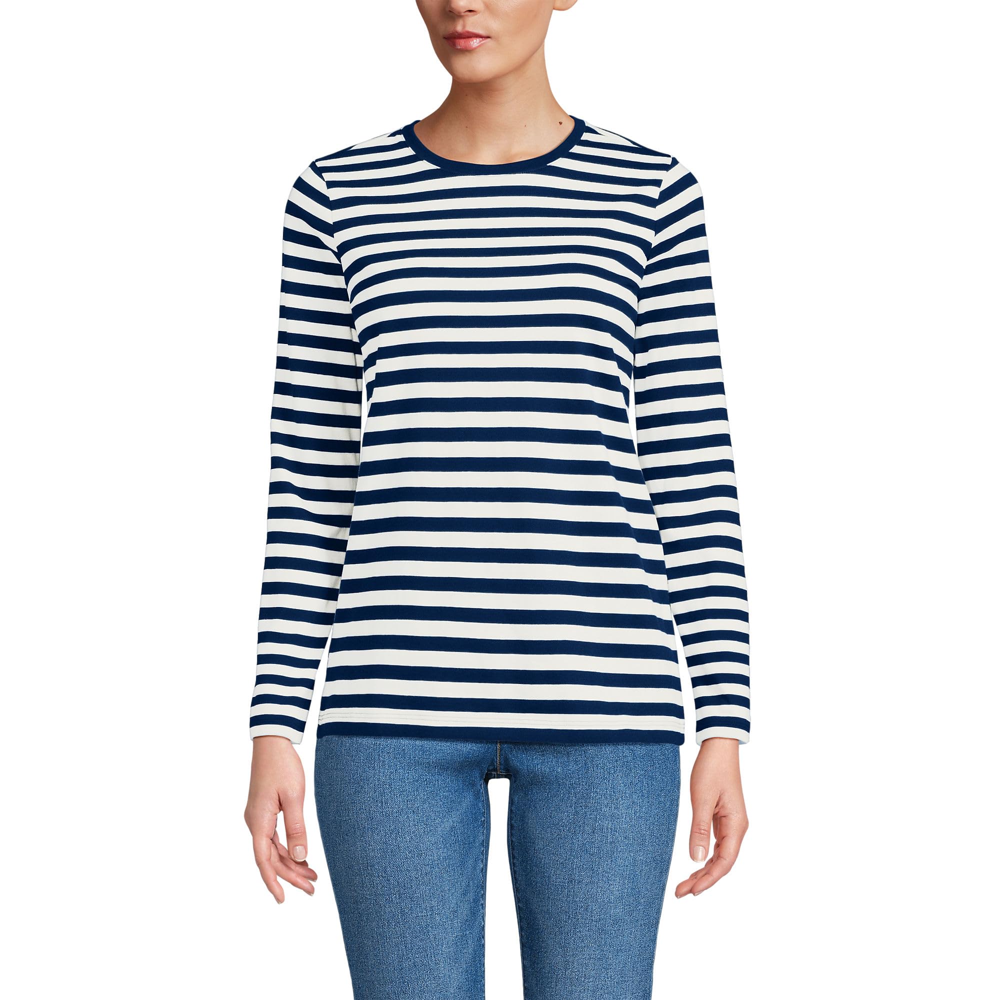 Loose-Fit Cotton Long-Sleeve Crewneck T-Shirt