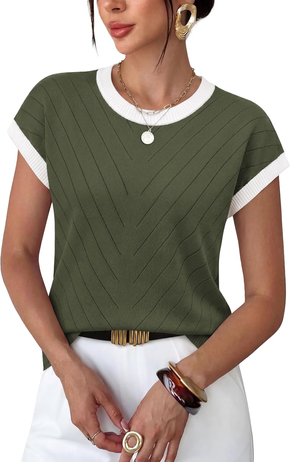 Short-sleeve Knit Top