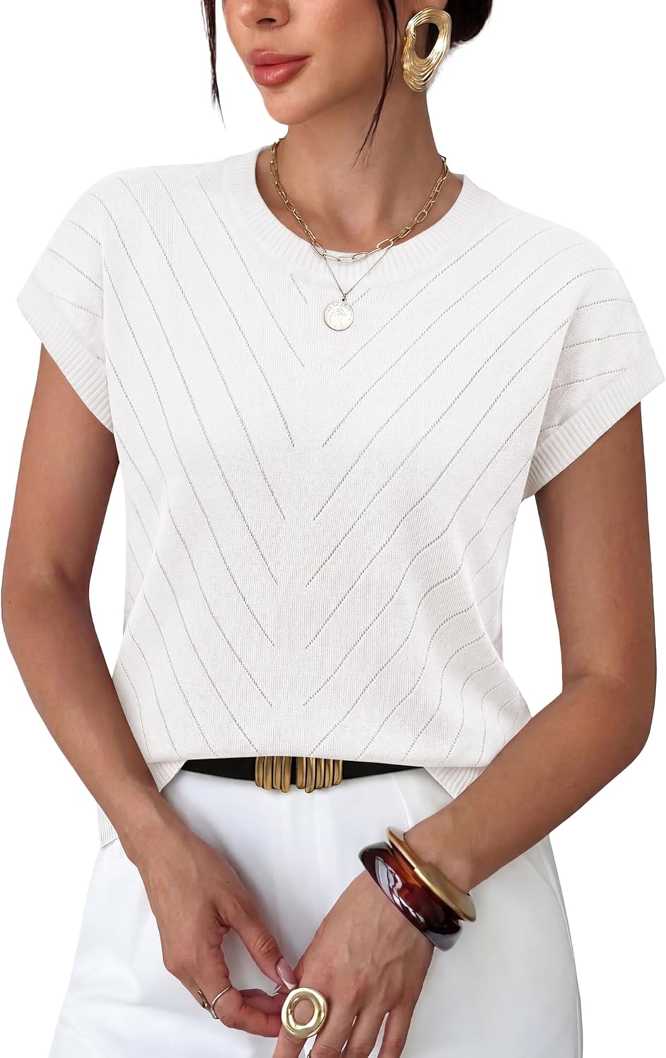 Short-sleeve Knit Top