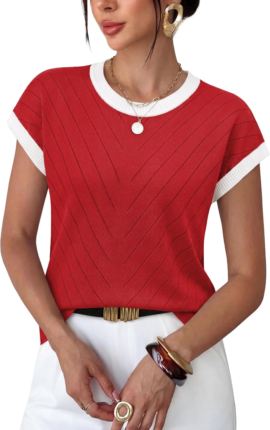 Short-sleeve Knit Top