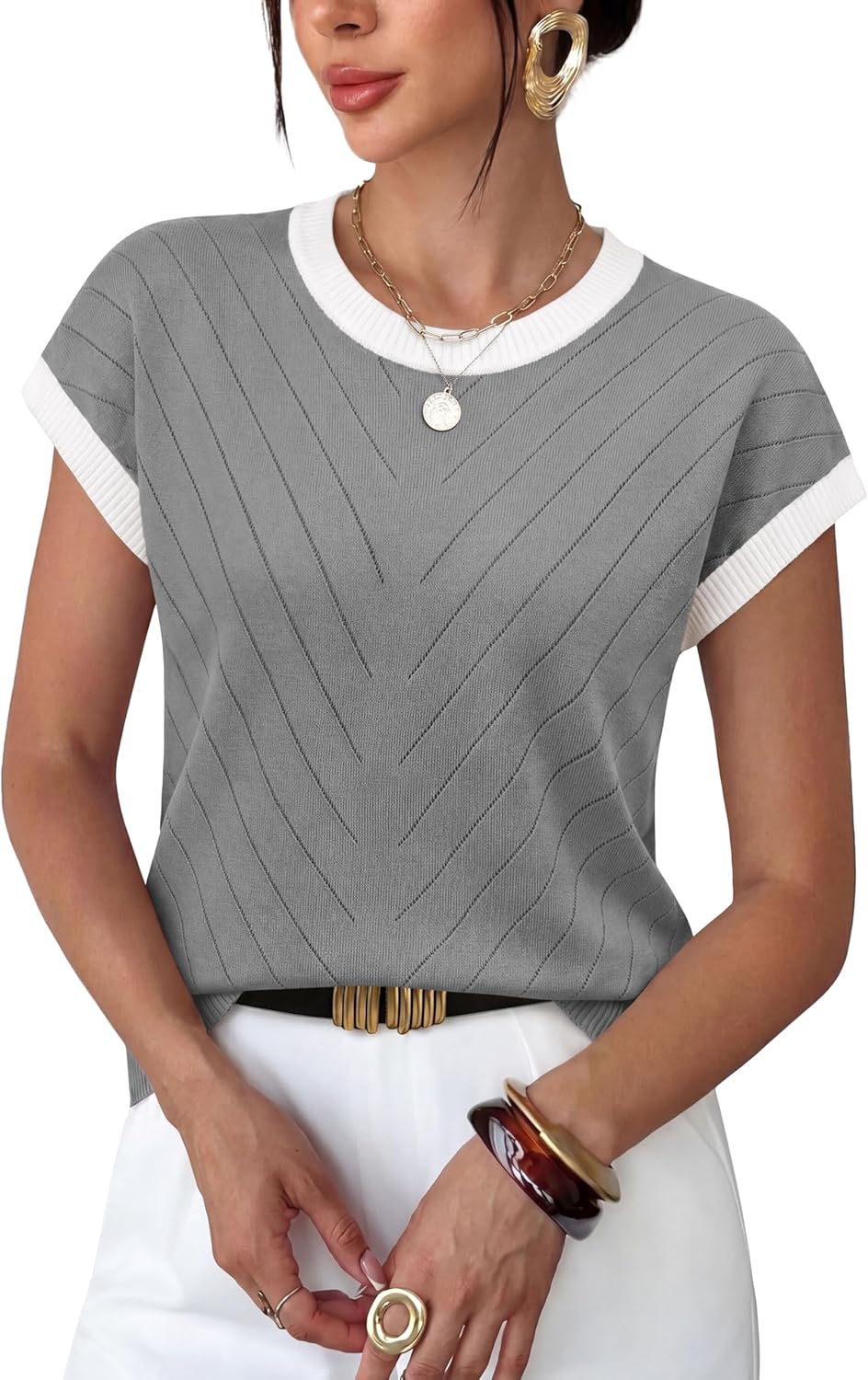 Short-sleeve Knit Top