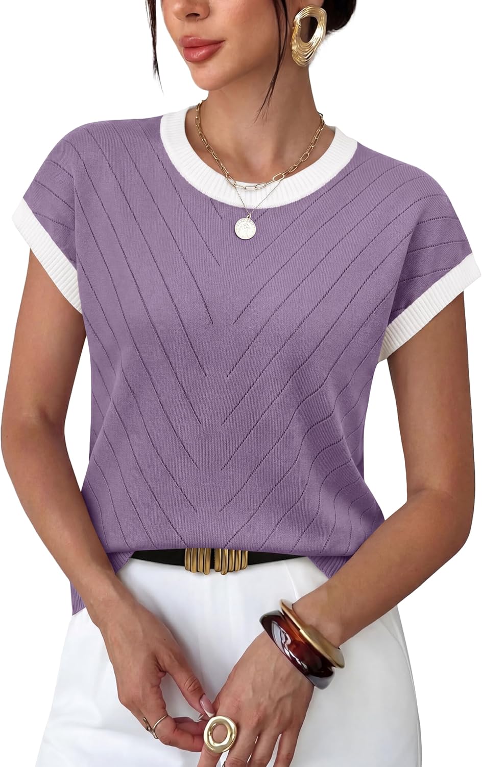 Short-sleeve Knit Top