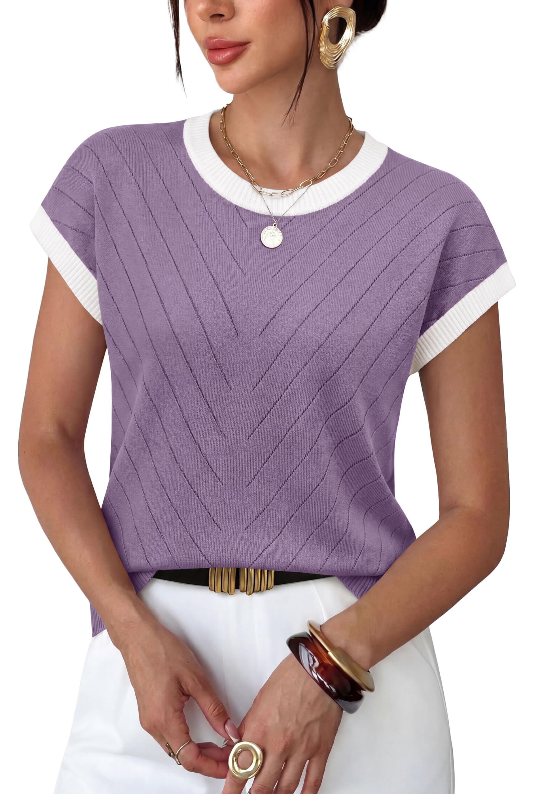 Short-sleeve Knit Top