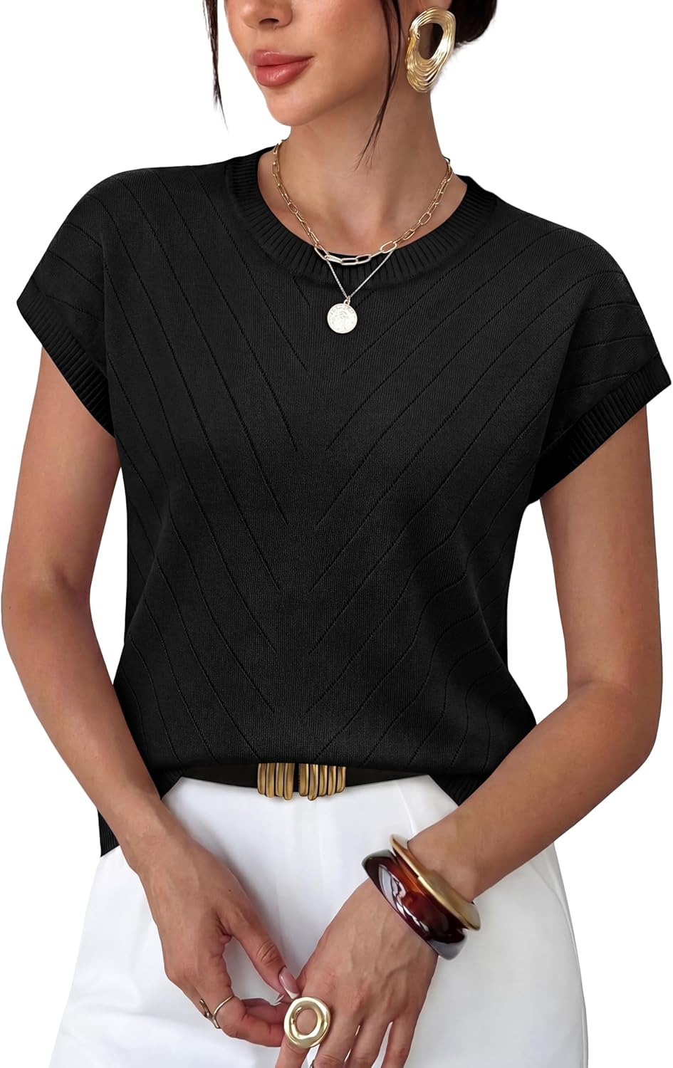 Short-sleeve Knit Top