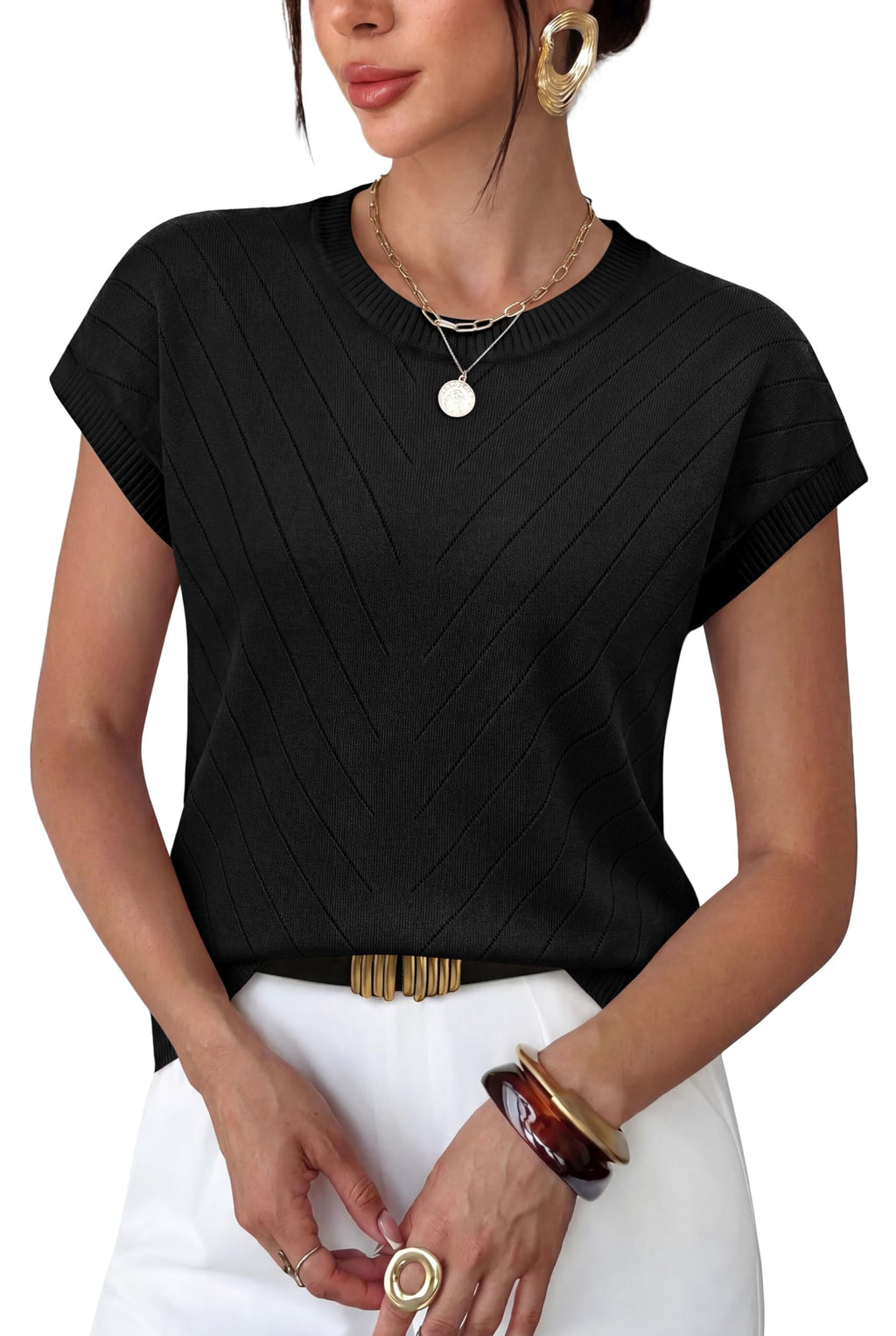 Short-sleeve Knit Top