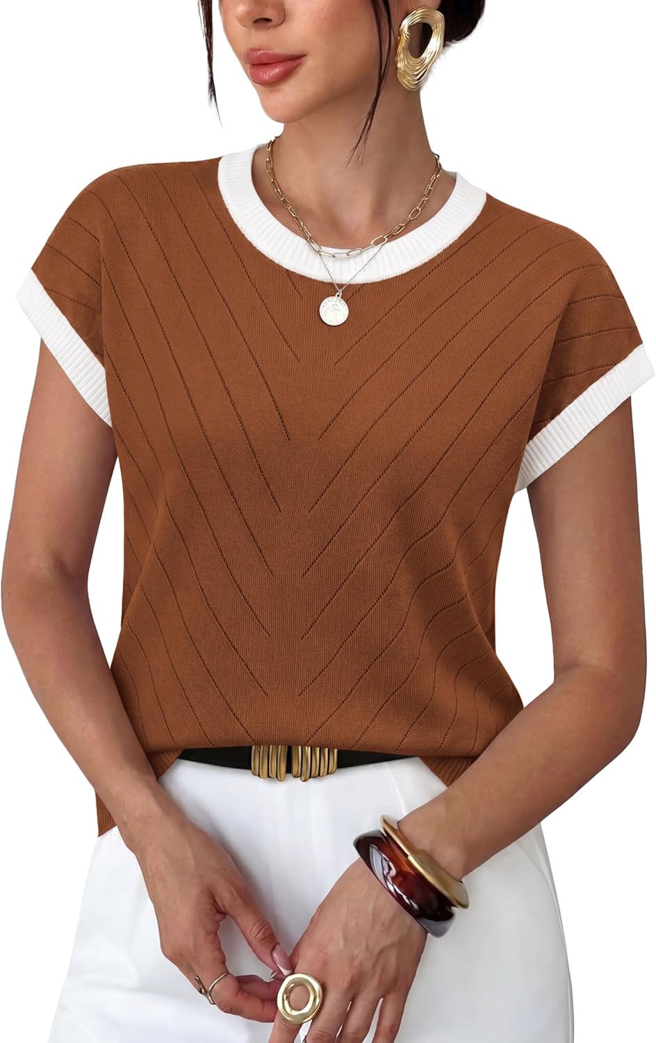 Short-sleeve Knit Top